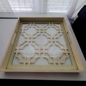 Wood & Glass Vanity Tray and Organizer